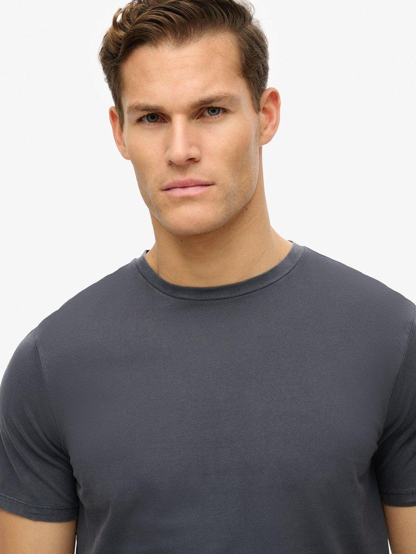 Product image 4 of 5, which shows Superdry Classic Essential Cotton T-Shirt, Washed Eclipse Navy, S