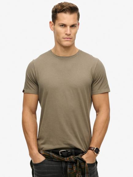 Superdry Cotton Regular Fit Short Sleeve Essential T-Shirt, Washed Morel Brown