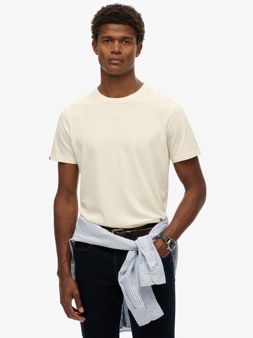 Product image 1 of 5, which shows Superdry Classic Essential T-Shirt, Lightest Sky Cream, S