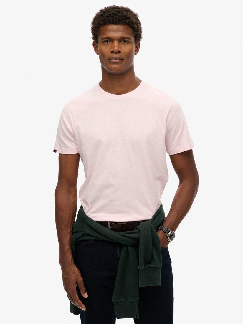 Product image 1 of 11, which shows Superdry Cotton Regular Fit Short Sleeve T-Shirt, Faint Pink, S