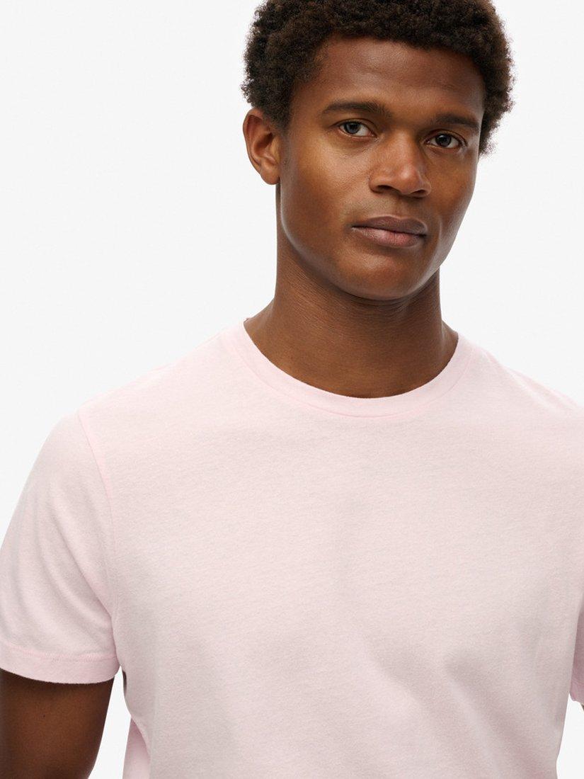 Product image 7 of 11, which shows Superdry Cotton Regular Fit Short Sleeve T-Shirt, Faint Pink, S