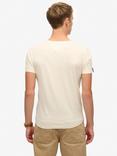 Superdry Cotton Slim Fit Short Sleeve Grandad Top, Oyster Cream