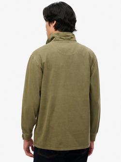 Superdry Cotton Contrast Stitch Rugby Shirt, Washed Grey - view 2, Washed Grey