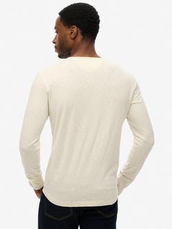 Superdry Merchant Store Grandad Lightweight Top, French Navy - view 2, Oyster Cream