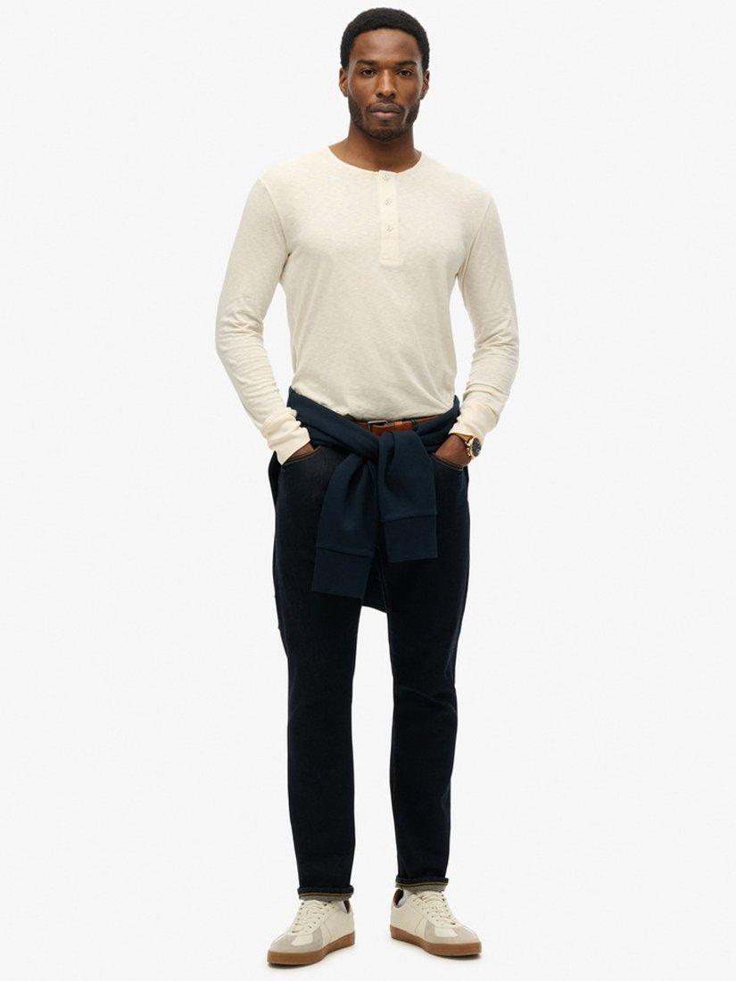 Product image 3 of 5, which shows Superdry Merchant Store Grandad Lightweight Top, Oyster Cream, S