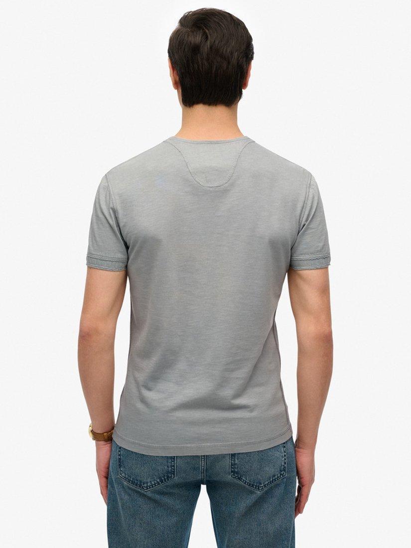 Product image 3 of 5, which shows Superdry Slub Short Sleeve Jersey Grandad Top, Steel Grey, S