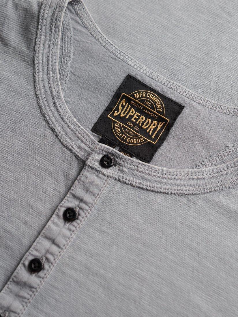 Product image 5 of 5, which shows Superdry Slub Short Sleeve Jersey Grandad Top, Steel Grey, S