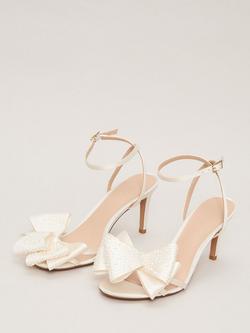 Phase Eight Pearl Bow Bridal Sandals, Ivory - view 2, Ivory