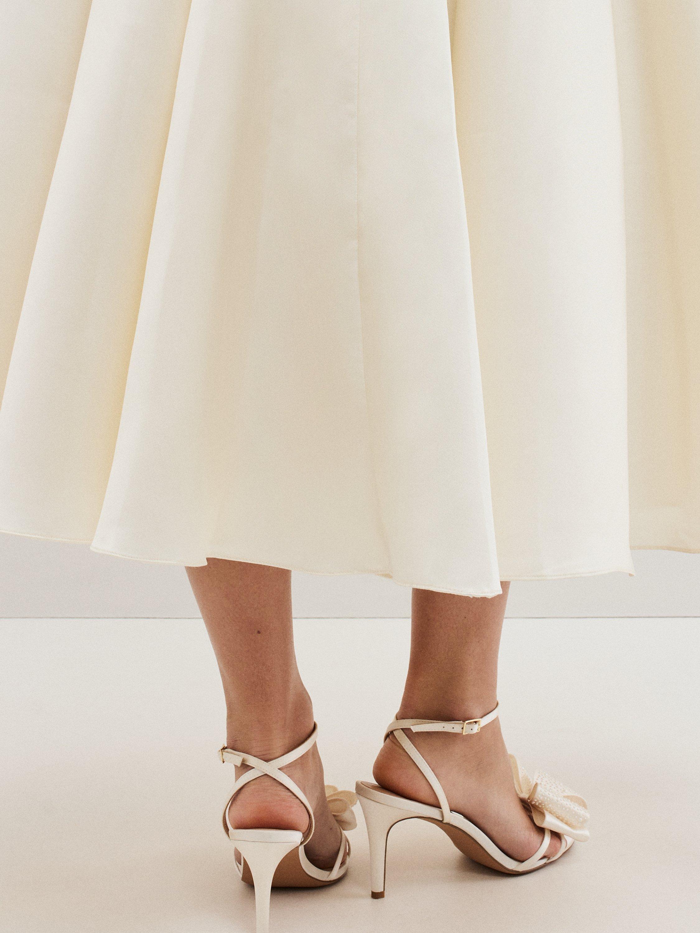 Product image 9 of 9, which shows Phase Eight Pearl Bow Bridal Sandals, Ivory, 3