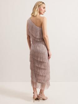 Phase Eight Amity Fringed Dress, Latte - view 2, Latte