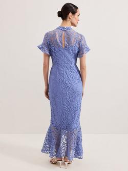 Phase Eight Eadie Lace Mermaid Maxi Dress, Pale Blue - view 2, Pale Blue