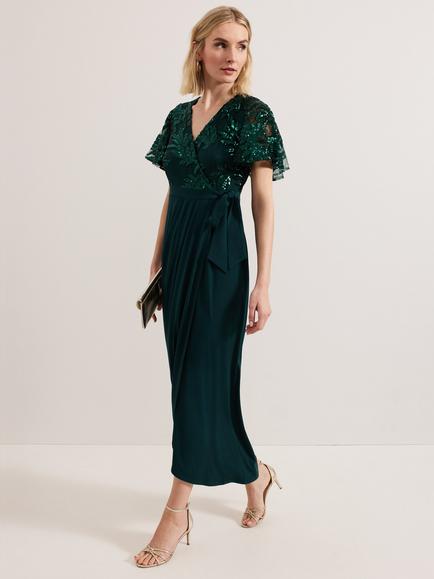 Phase Eight Collection 8 Minty Wrap Dress, Dark Green, Dark Green