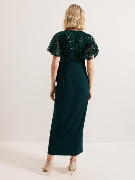 Phase Eight Collection 8 Minty Wrap Dress, Dark Green - view 2, Dark Green