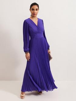 Phase Eight Petite Vila Beaded Dress, Purple, Purple