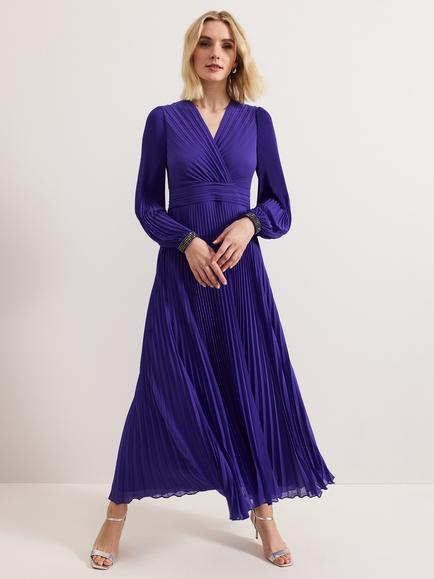 Phase Eight Vila Beaded Dress, Purple, Purple