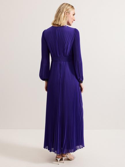 Phase Eight Vila Beaded Dress, Purple - view 2, Purple