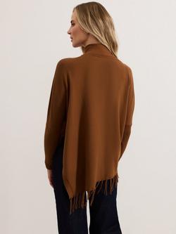 Phase Eight Athena Tassel Knit Jumper, Brown - view 2, Brown