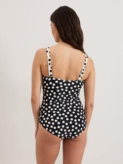 Phase Eight Polka Dot Swimsuit, Navy/Ivory - view 2, Navy/Ivory