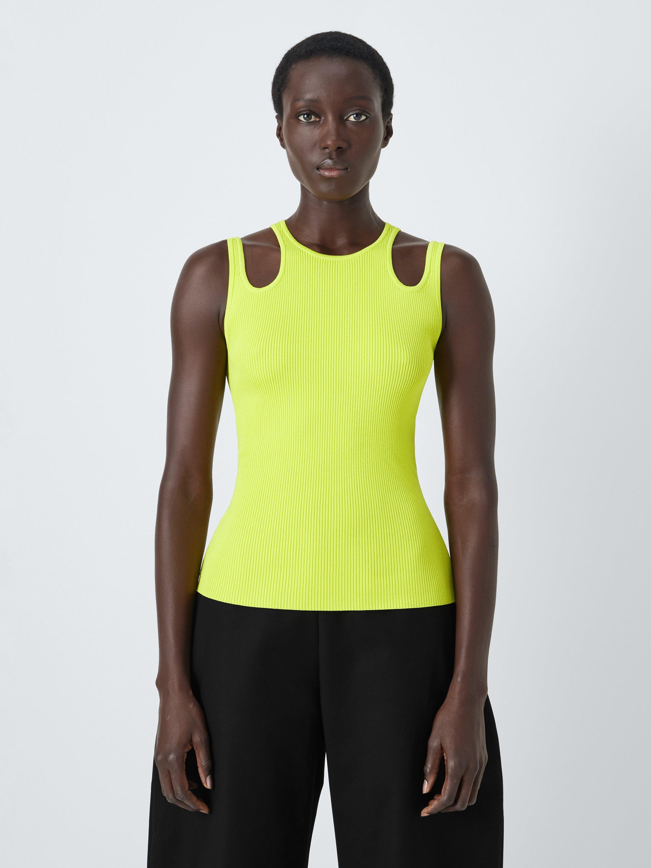 Product image 1 of 7, which shows John Lewis x A.W.A.K.E. MODE Rib Knit Tank Top, Lime Green, 6