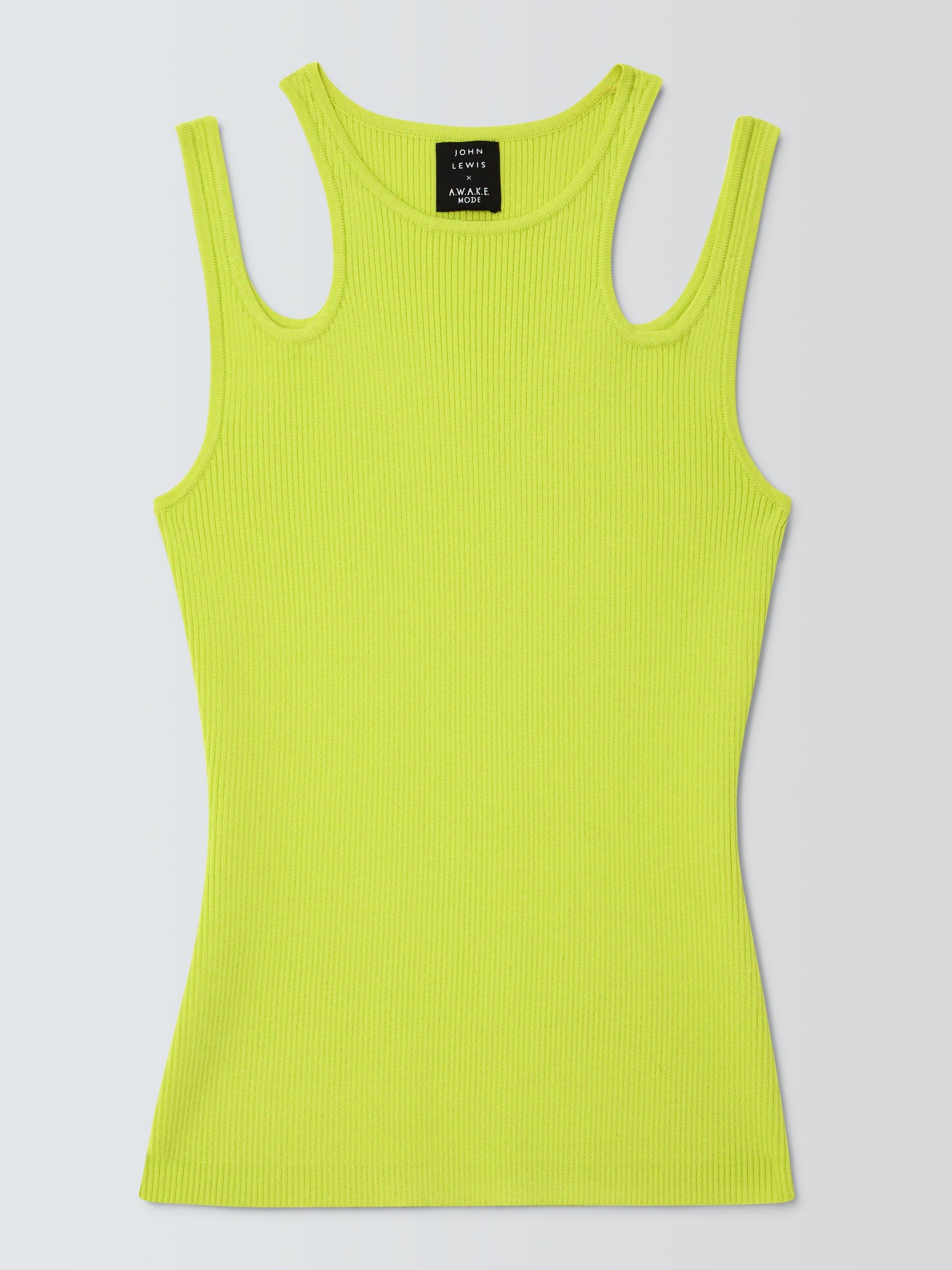 Product image 4 of 7, which shows John Lewis x A.W.A.K.E. MODE Rib Knit Tank Top, Lime Green, 6
