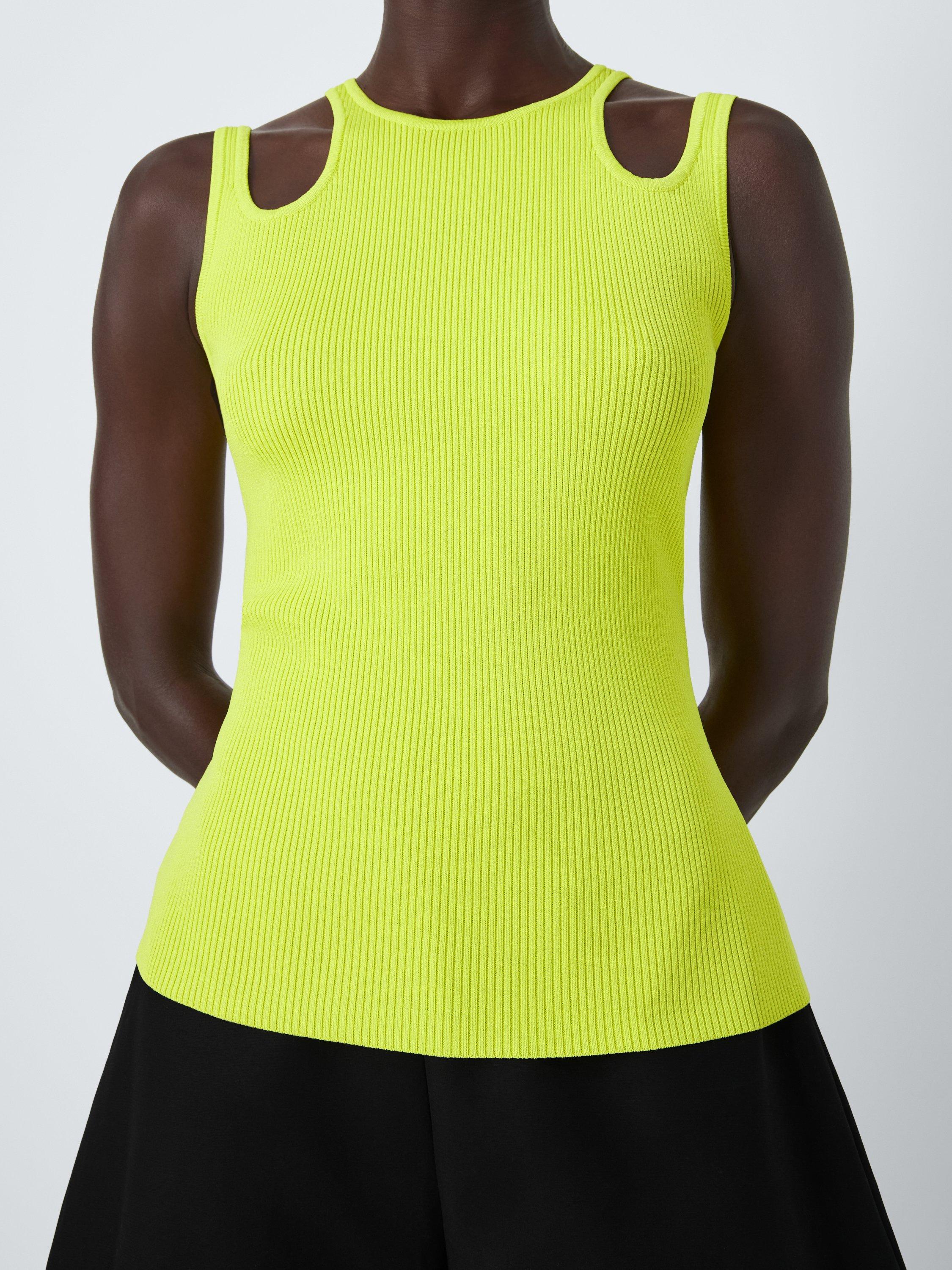 Product image 5 of 7, which shows John Lewis x A.W.A.K.E. MODE Rib Knit Tank Top, Lime Green, 6