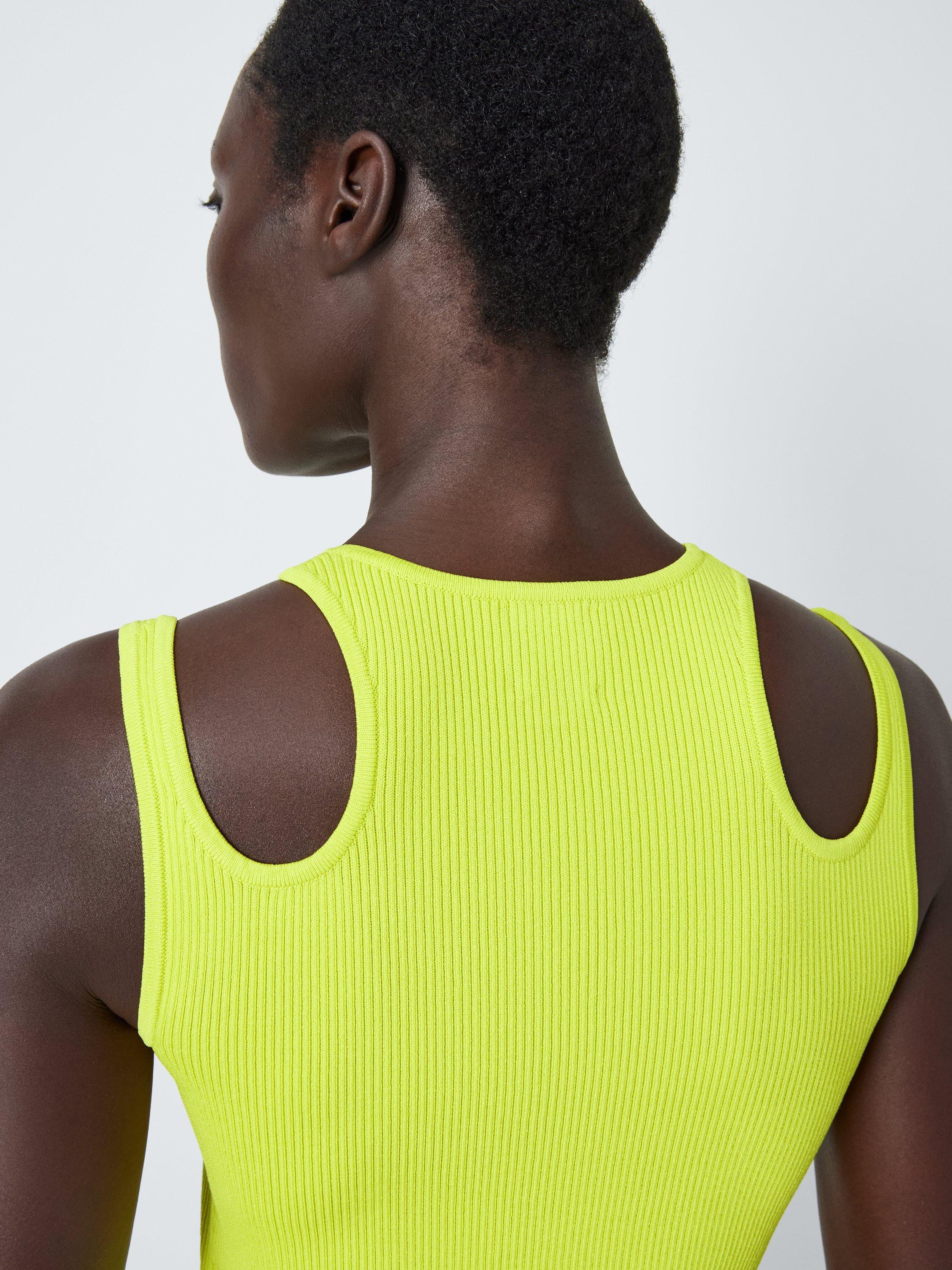Product image 6 of 7, which shows John Lewis x A.W.A.K.E. MODE Rib Knit Tank Top, Lime Green, 6