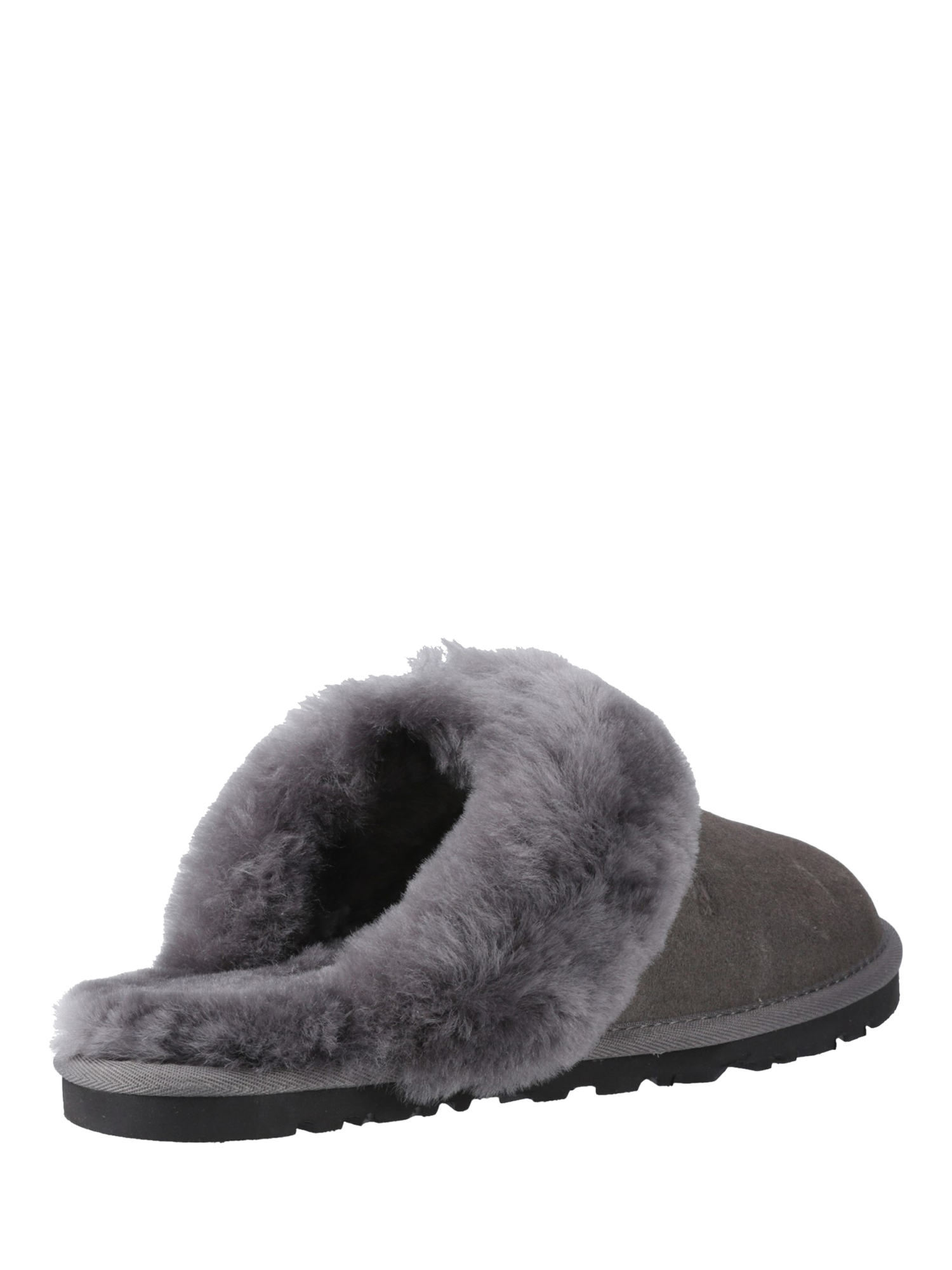 Product image 3 of 4, which shows Hush Puppies Samantha Suede Sheepskin Collar Mule Slippers, Grey, 3