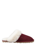 Hush Puppies Samantha Suede Sheepskin Collar Mule Slippers, Wine