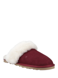 Hush Puppies Samantha Suede Sheepskin Collar Mule Slippers, Wine