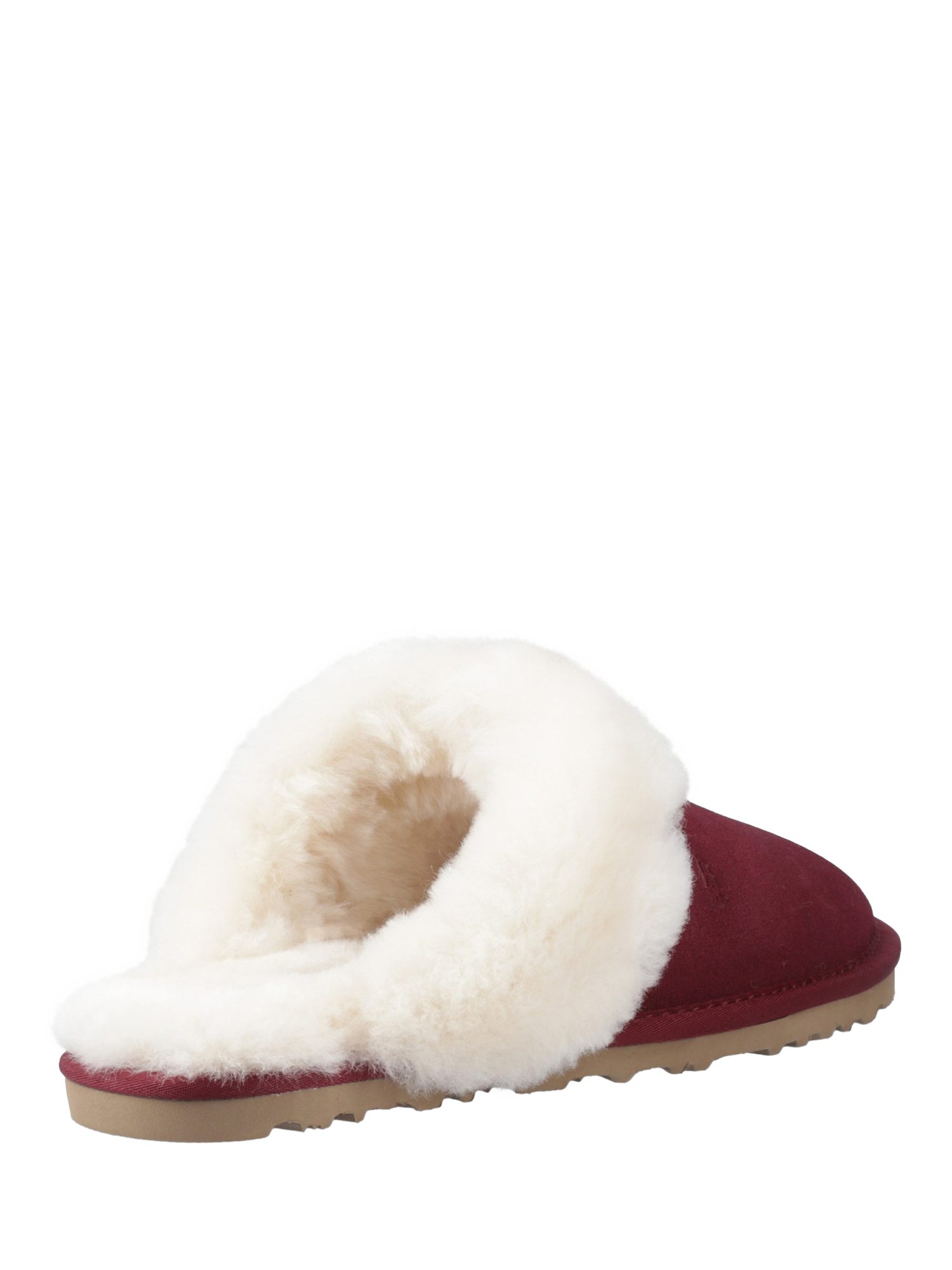 Product image 3 of 4, which shows Hush Puppies Samantha Suede Sheepskin Collar Mule Slippers, Wine, 8