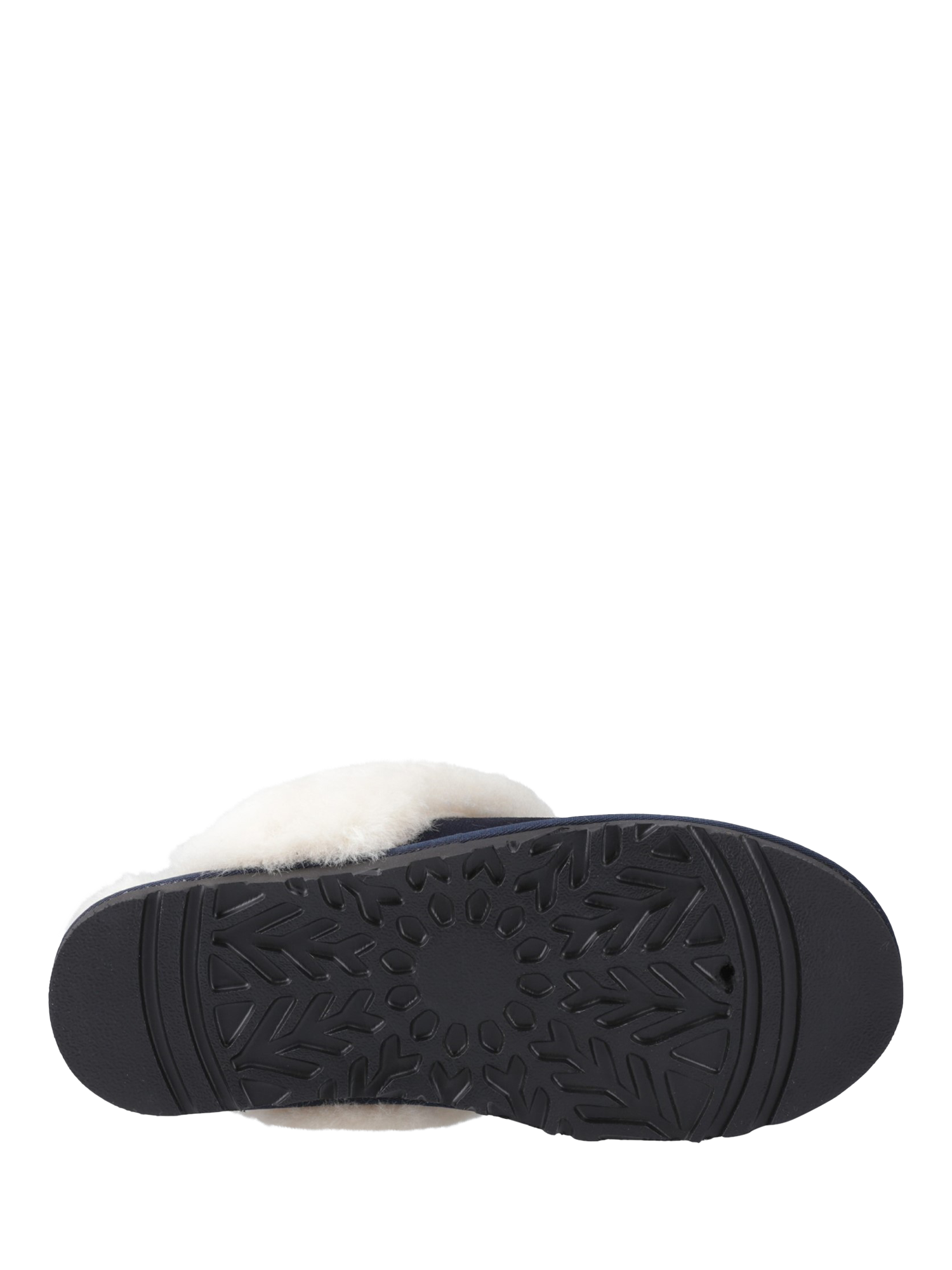 Product image 4 of 4, which shows Hush Puppies Samantha Suede Sheepskin Collar Mule Slippers, Navy, 5