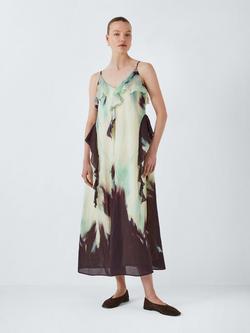 John Lewis Ombre Sleeveless Ruffle Maxi Dress, Petal Ombre, Petal Ombre