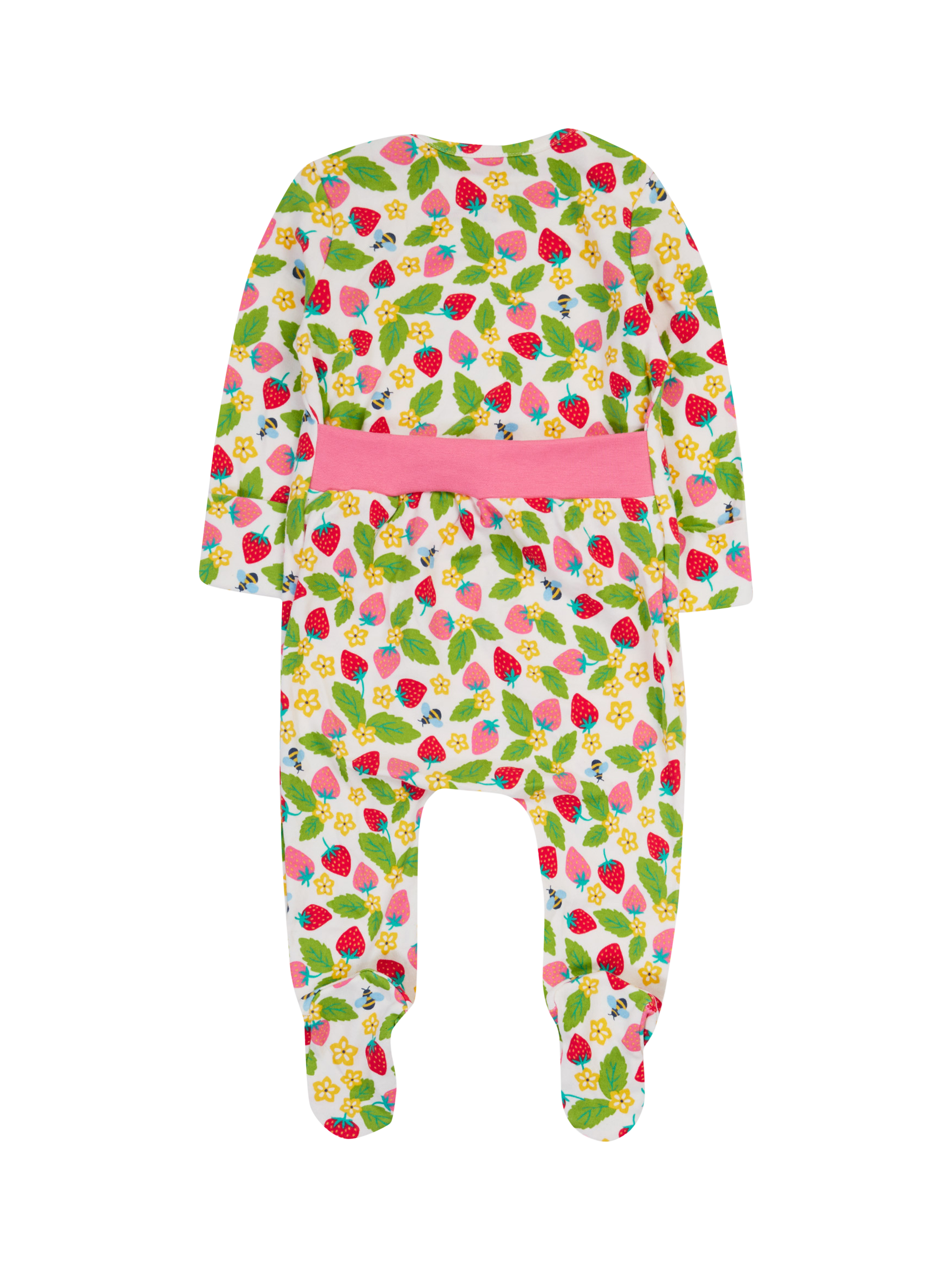 Product image 2 of 5, which shows Frugi Baby Easy Printed Babygrow, White/Multi, 0-3 months