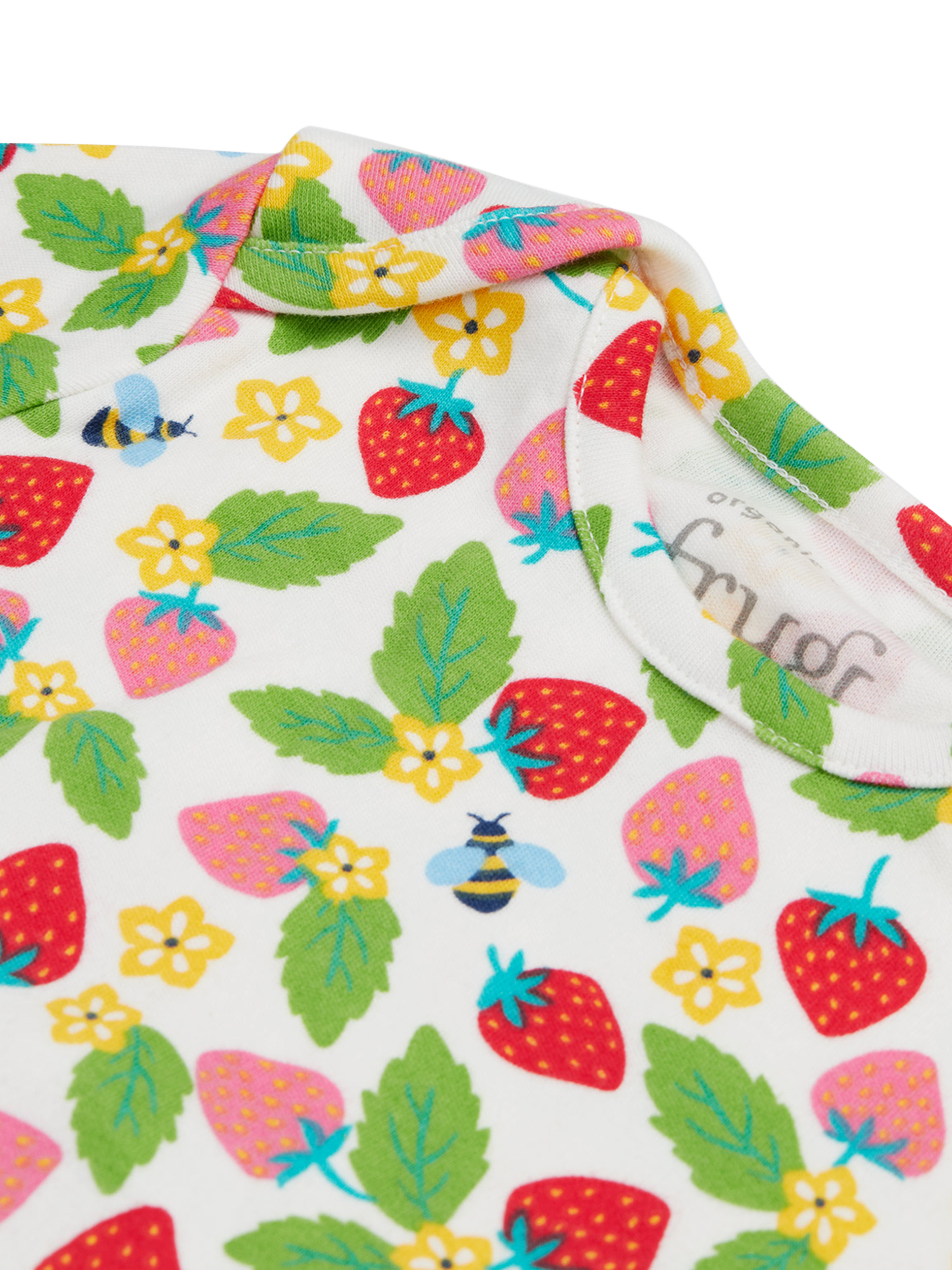 Product image 5 of 5, which shows Frugi Baby Easy Printed Babygrow, White/Multi, 0-3 months