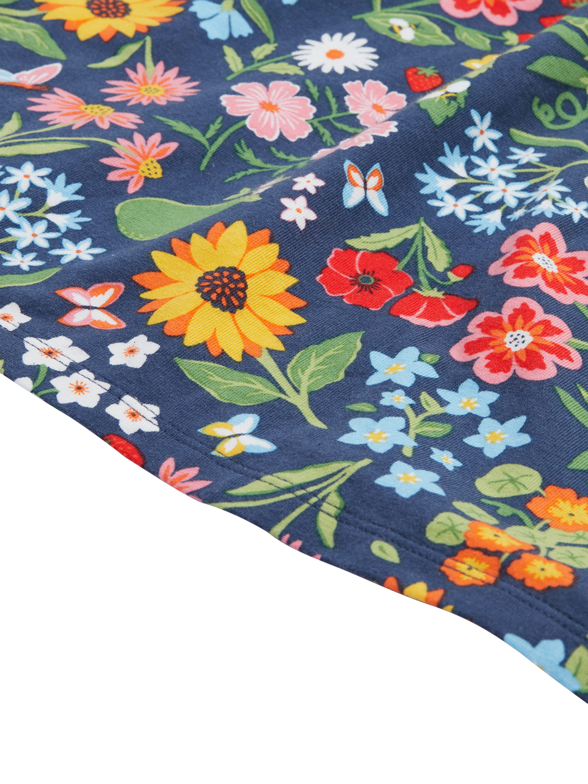 Product image 4 of 4, which shows Frugi Baby Ellen Cotton Short Sleeved Floral Dress, Potager Garden, 0-3 months