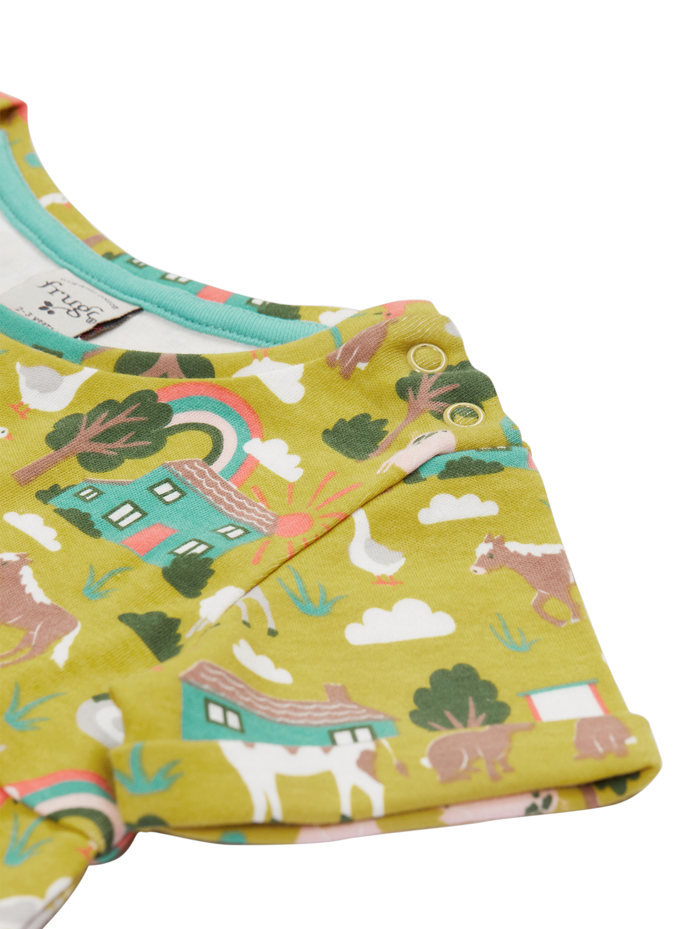 Product image 4 of 4, which shows Frugi Kids' Tallie Organic Cotton Farm Life Printed Dress, Multi, 0-3 months