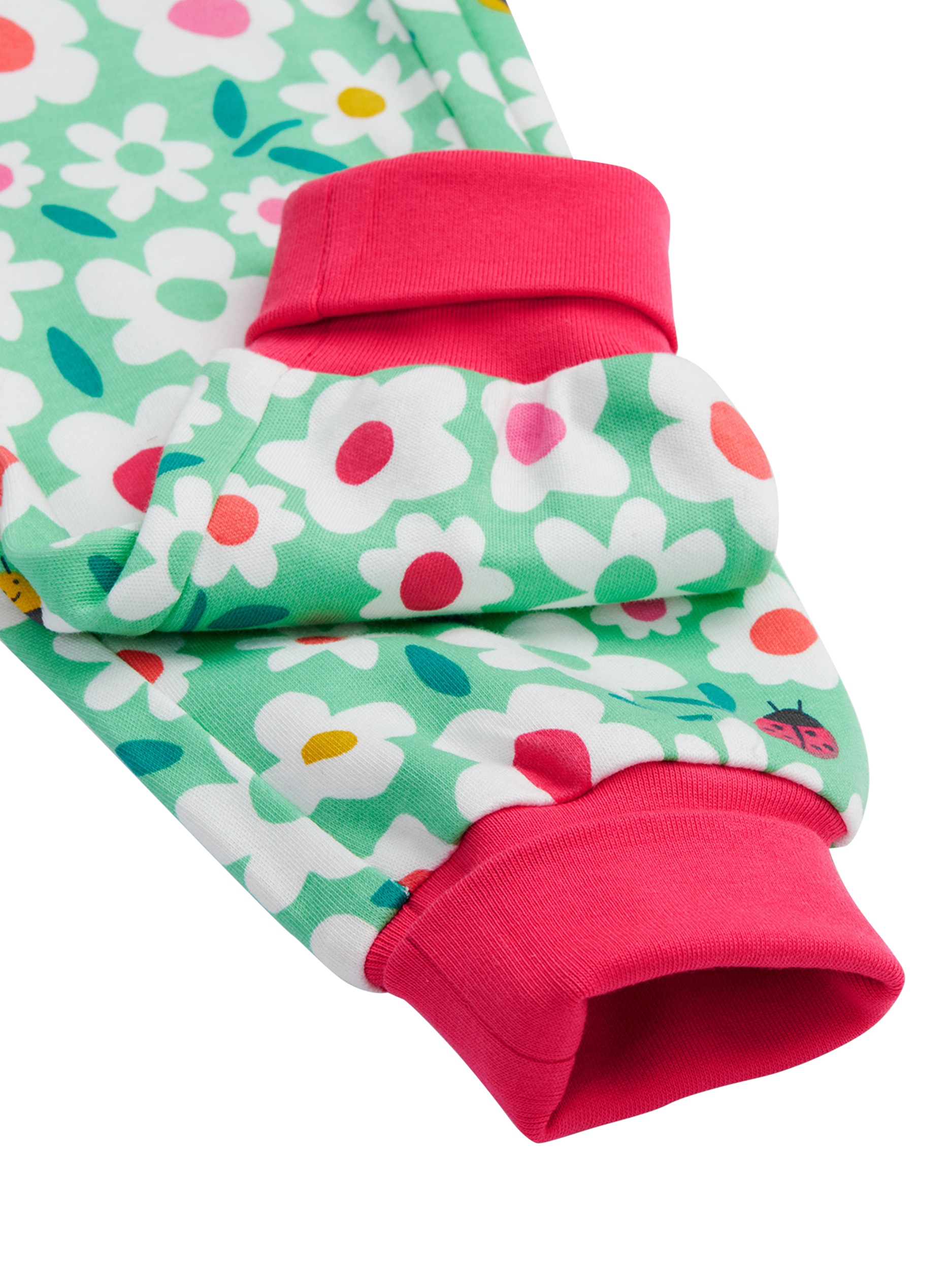Product image 4 of 4, which shows Frugi Baby Parsnip Cotton Dungarees, Busy Bugs, 0-3 months