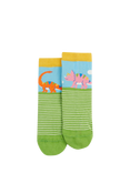Frugi Kids' Cotton Blend Printed Socks, 3 Pack, Dino Multipack