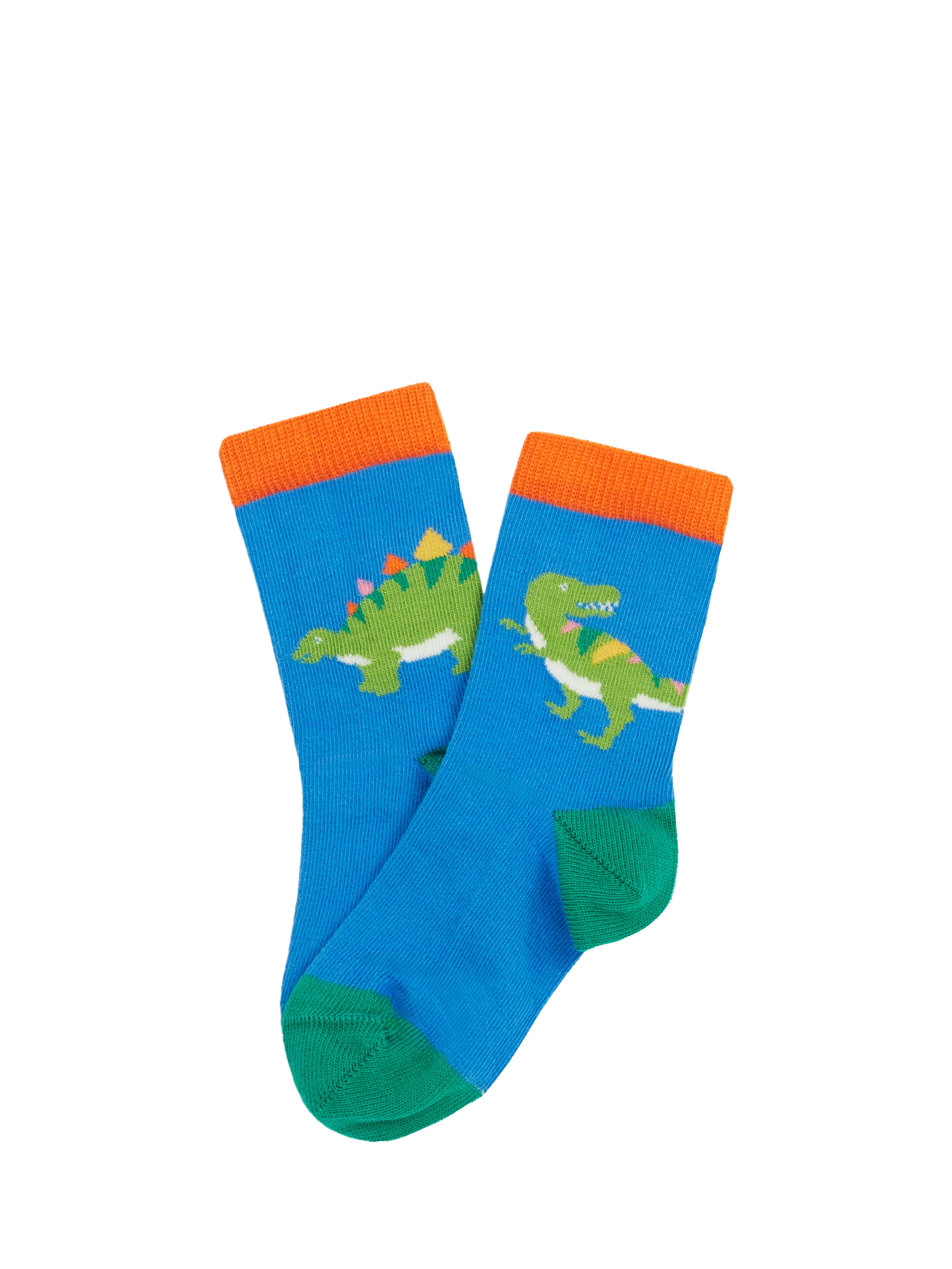Product image 3 of 4, which shows Frugi Kids' Cotton Blend Printed Socks, 3 Pack, Dino Multipack, 0-6 months
