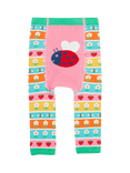 Frugi Baby Daisy Ladybird Knitted Leggings, Daisy Fair Isle