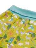 Frugi Kids' Parsnip Cotton Printed Dungarees, Farm Life, Farm Life
