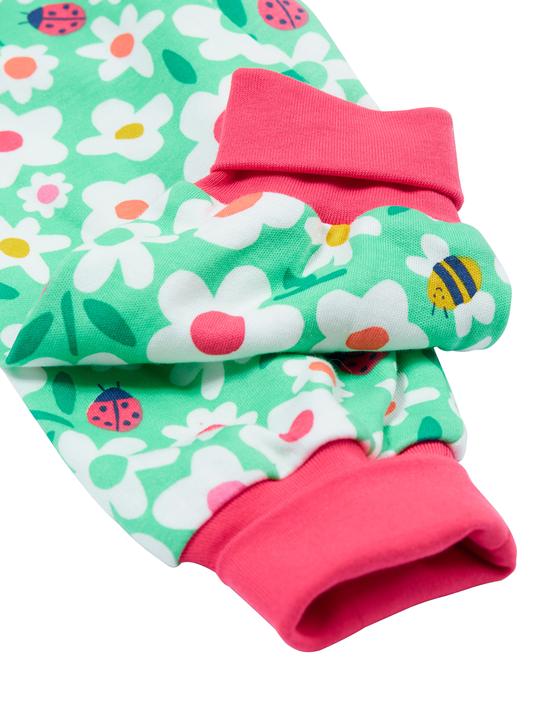 Product image 3 of 4, which shows Frugi Baby Parsnip Cotton Printed Dungarees, Busy Bugs, 0-3 months