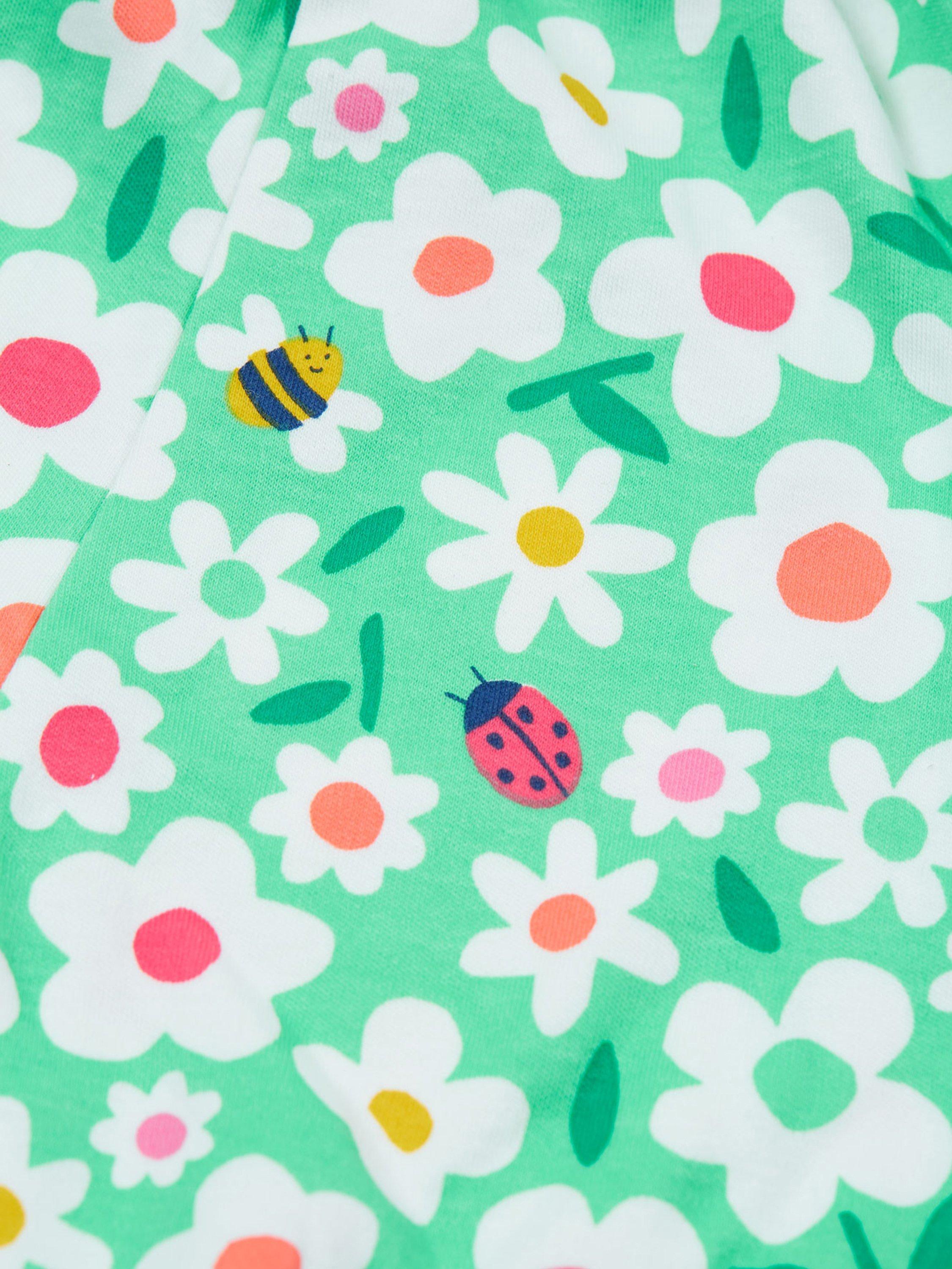 Product image 4 of 4, which shows Frugi Baby Parsnip Cotton Printed Dungarees, Busy Bugs, 0-3 months