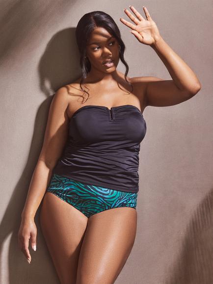 Live Unlimited Curve Leaf Print Tankini Bottoms, Green, Green