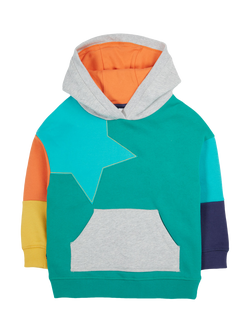 Frugi Kids' Organic Cotton Colour Block Hoodie, Multi, Multi