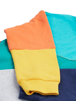 Frugi Kids' Organic Cotton Colour Block Hoodie, Multi - view 2, Multi