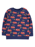 Frugi Kids' Cotton Fleece Easy On Sweatshirt, Fire Engine