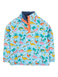 Frugi Kids' Snuggle Cotton Fleece Dinosaur Jumper, Multi