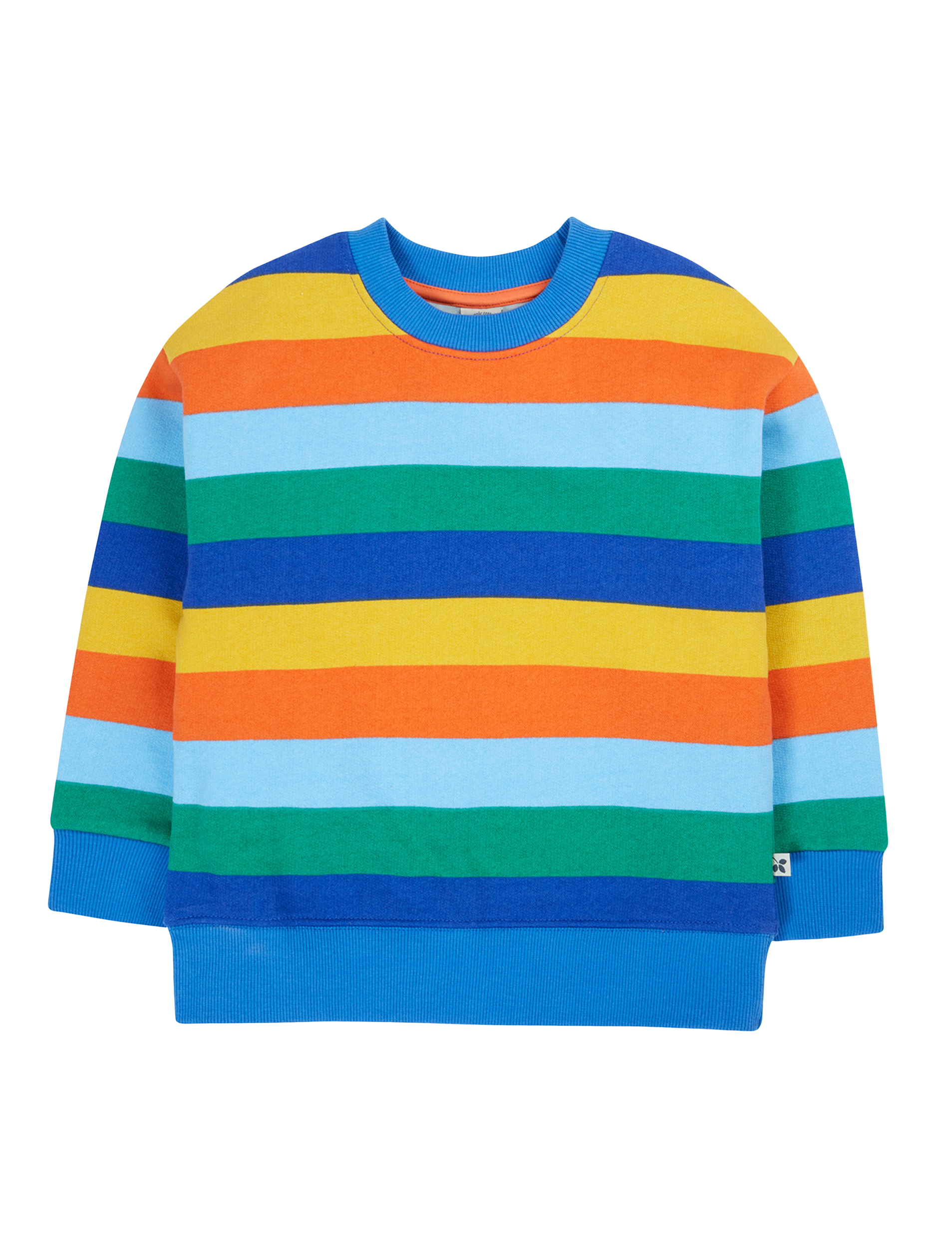 Product image 1 of 6, which shows Frugi Kids' Superb Organic Cotton Striped Sweatshirt, Multi, 2-3 years
