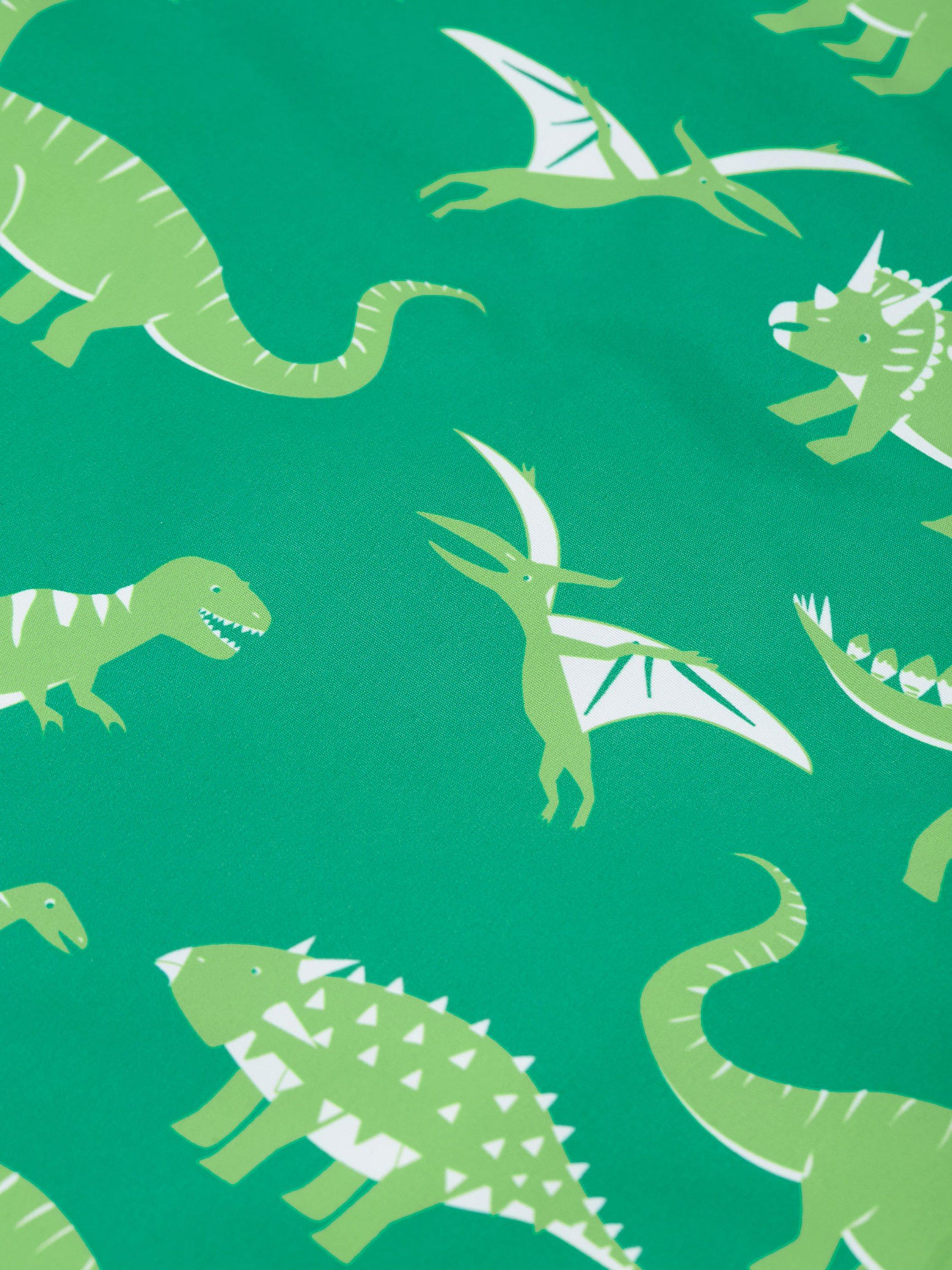 Product image 7 of 7, which shows Frugi Kids' Rain or Shine Dinosaur Waterproof Jacket, Green, 1-2 years